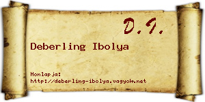Deberling Ibolya névjegykártya